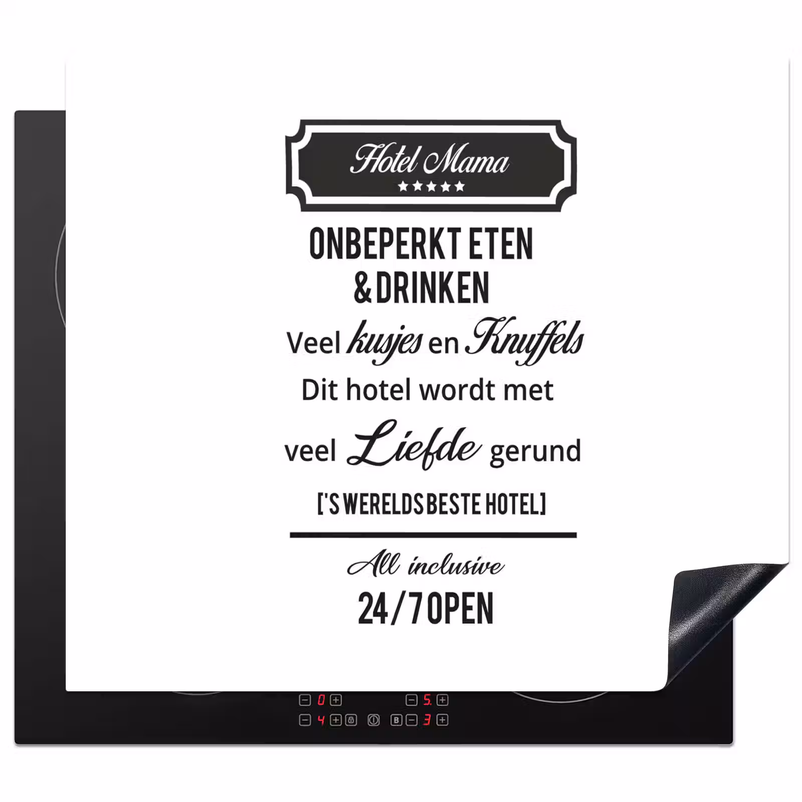 Quotes - Mama - Spreuken - Hotel mama Inductie beschermer vinyl 3mm middel -3d