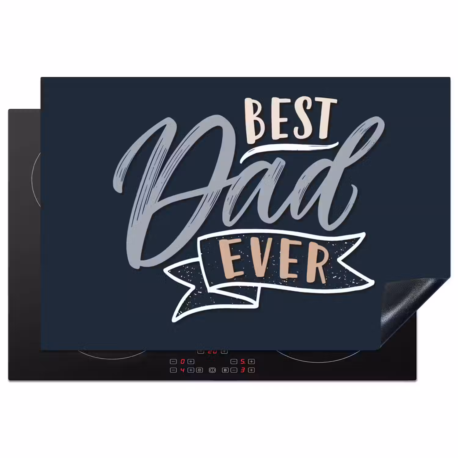 Quotes - Papa - Best dad ever - Spreuken Inductie beschermer vinyl 3mm klein -3d
