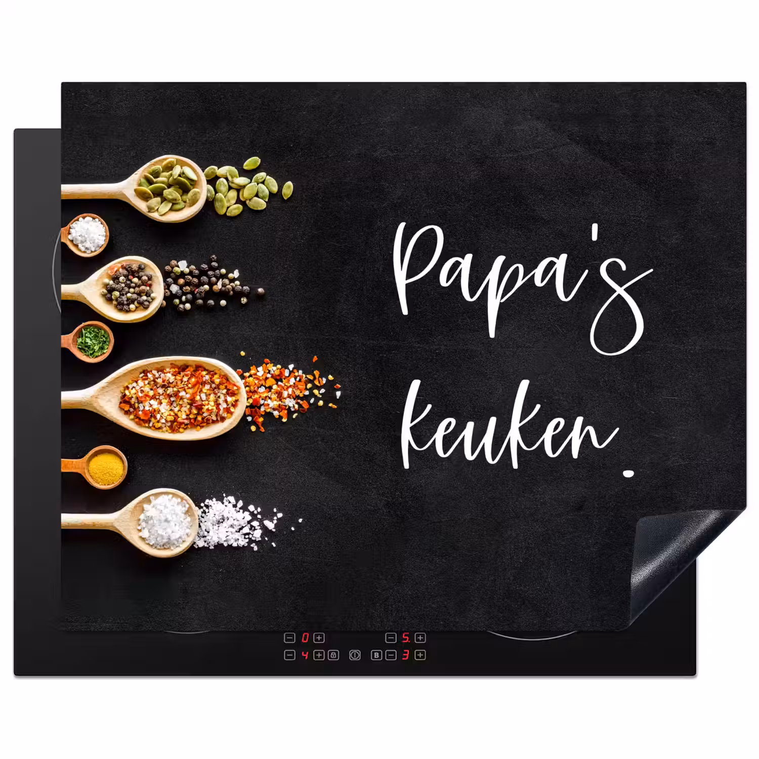Quotes - Spreuken - Keuken - Papa's keuken - Papa Inductie beschermer vinyl 3mm groot -3d