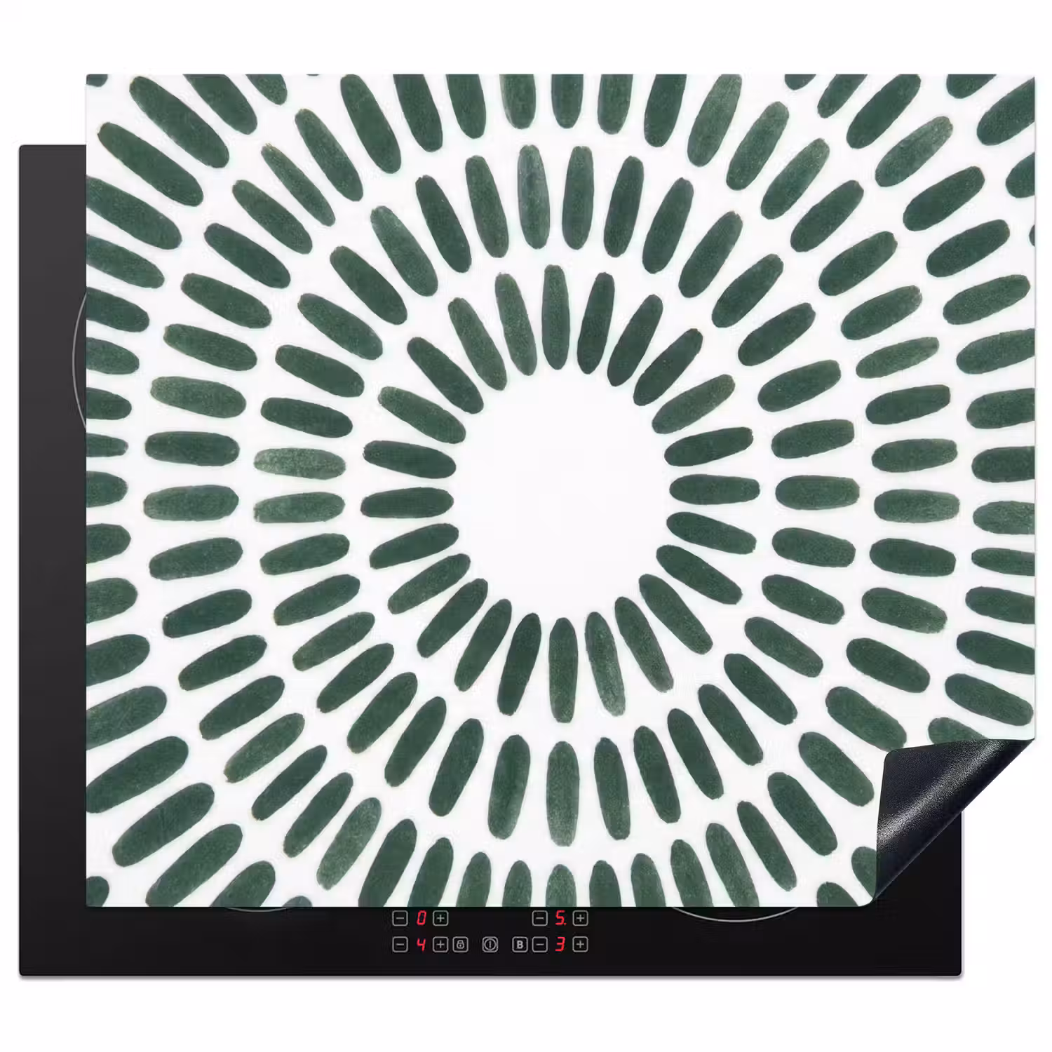 Abstract - Cirkel - Patroon - Modern - Groen Inductie beschermer vinyl 3mm middel -3d