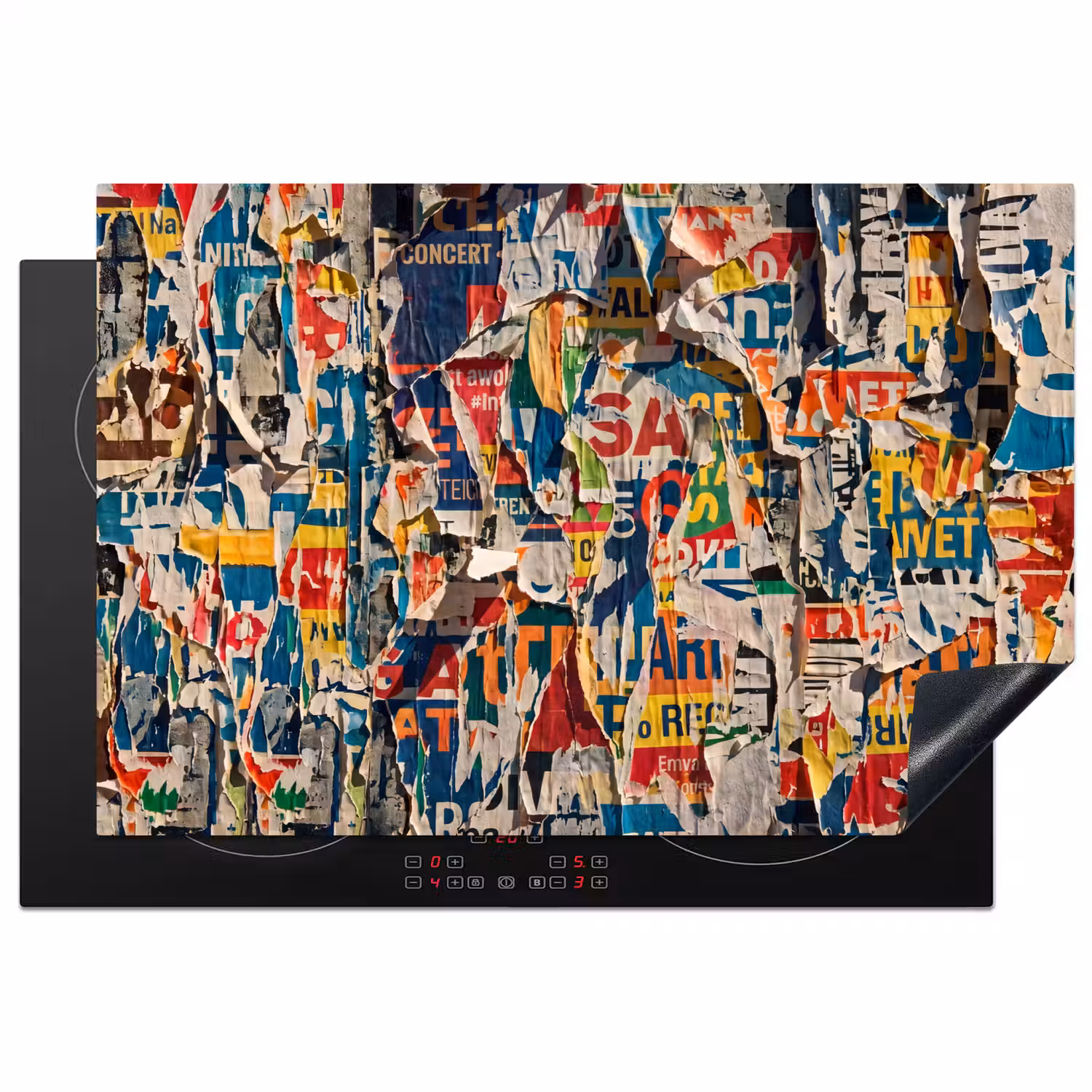 Abstract - Gelaagd papier - Urban - Modern - Kleurrijk Inductie beschermer vinyl 3mm klein -3d