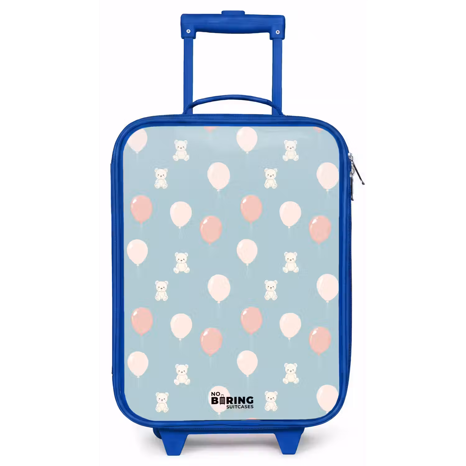 Beertjes in luchtballonnen tussen wolken en ballonnen Kinderkoffer - Blauw klein -zz3dotto