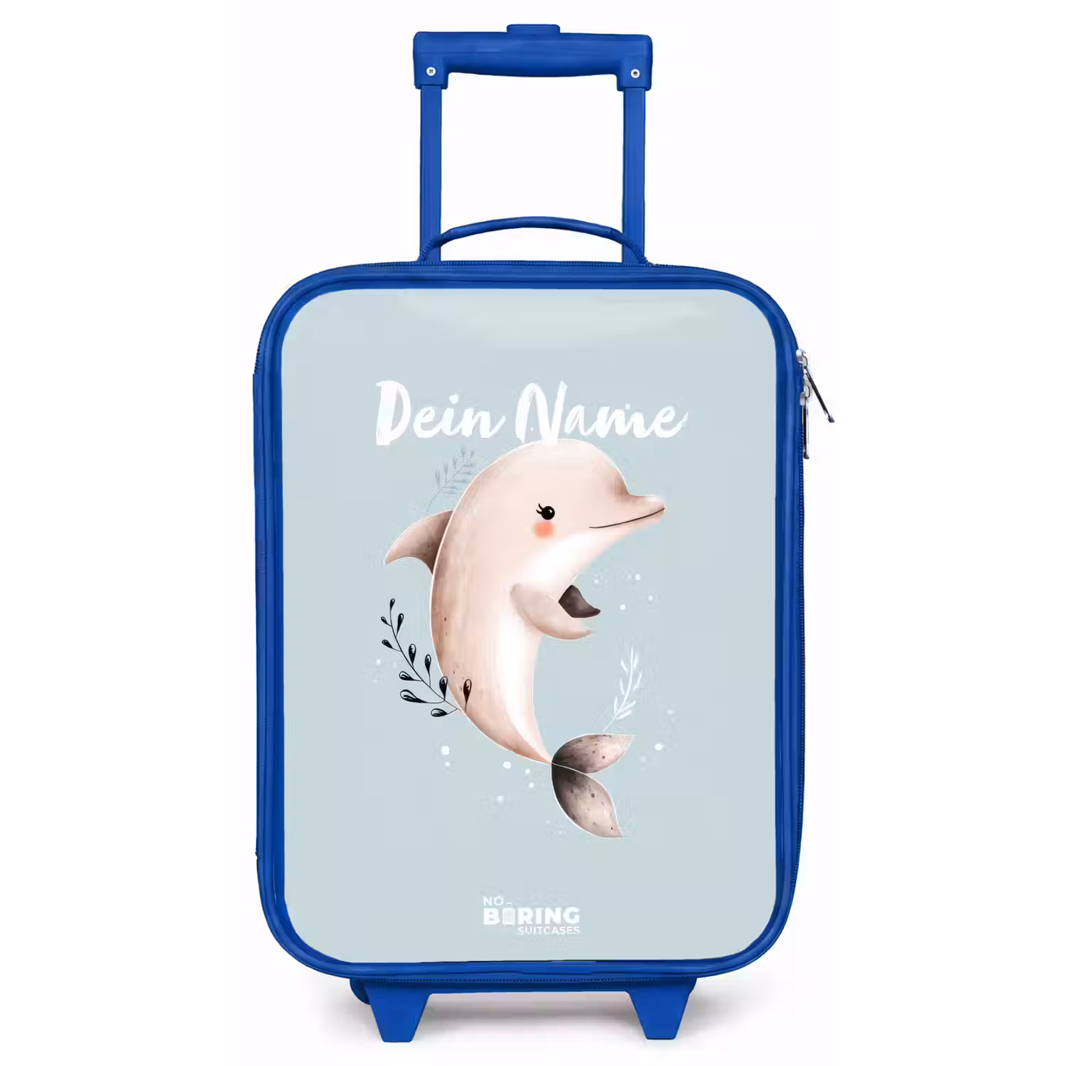 Beige dolfijn in blauw water Kinderkoffer - Blauw klein -zz3dotto