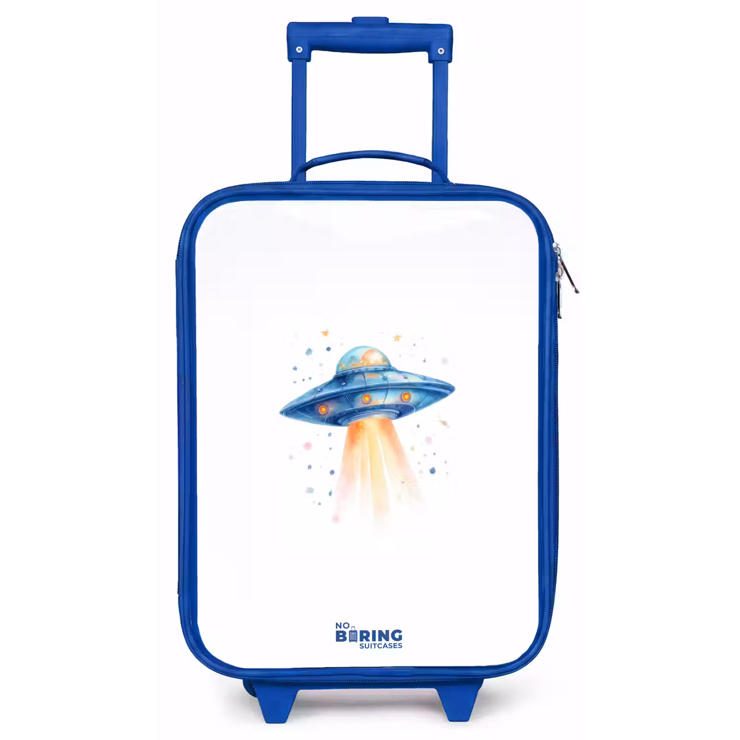 Blauw ruimteschip met lichtstraal Kinderkoffer - Blauw klein -zz3dotto