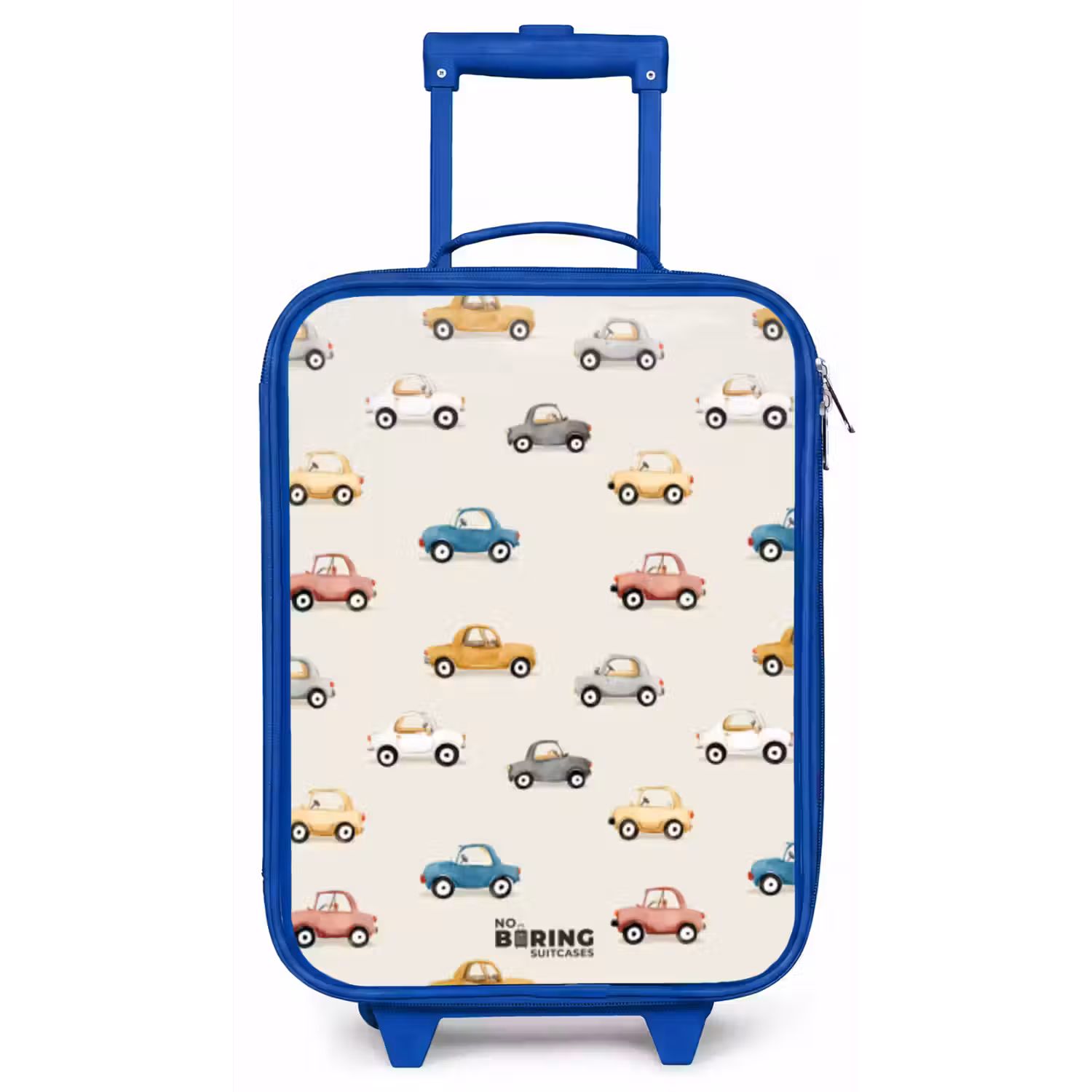 Kleurrijke retro autootjes Kinderkoffer - Blauw klein -zz3dotto