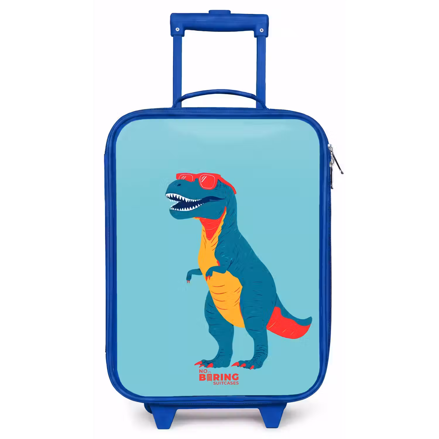 Coole T. rex met zonnebril Kinderkoffer - Blauw klein -zz3dotto