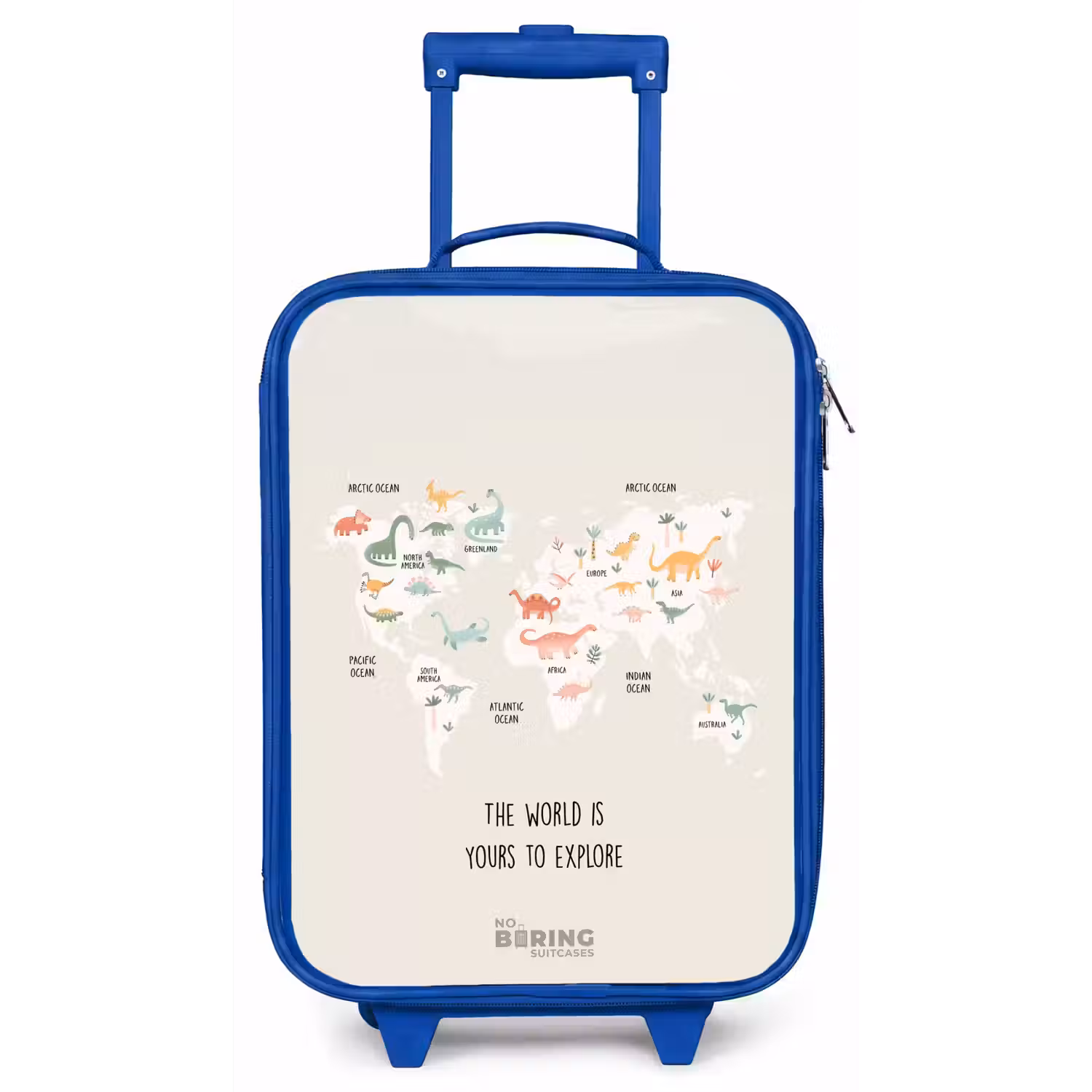 Dino wereldkaart Kinderkoffer - Blauw klein -zz3dotto