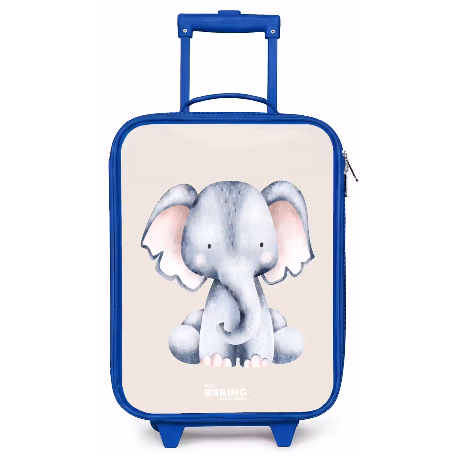 Olifant tekening tegen een beige achtergrond Kinderkoffer - Blauw klein -zz3dotto