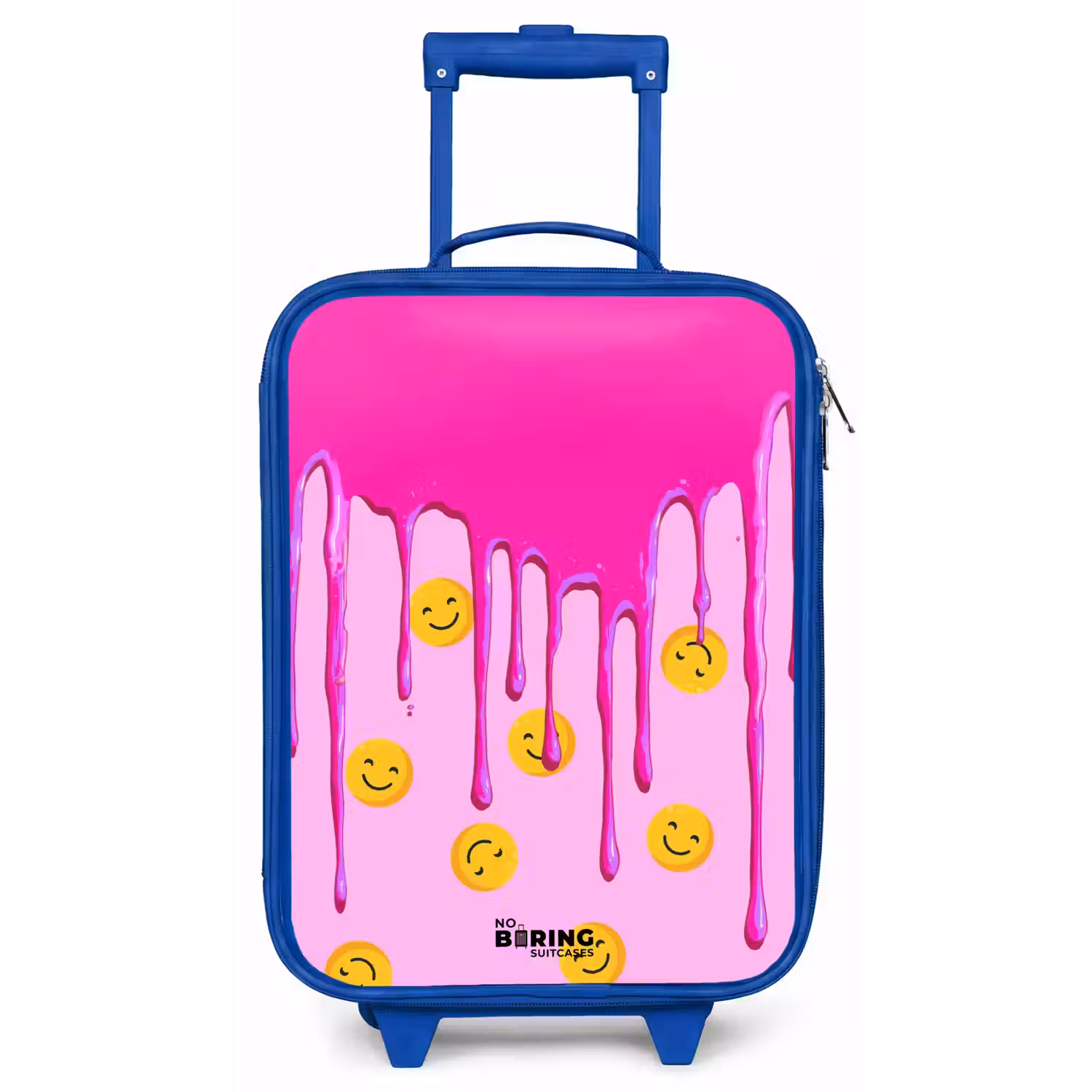 Verf - Smiley - Roze Kinderkoffer - Blauw klein -zz3dotto
