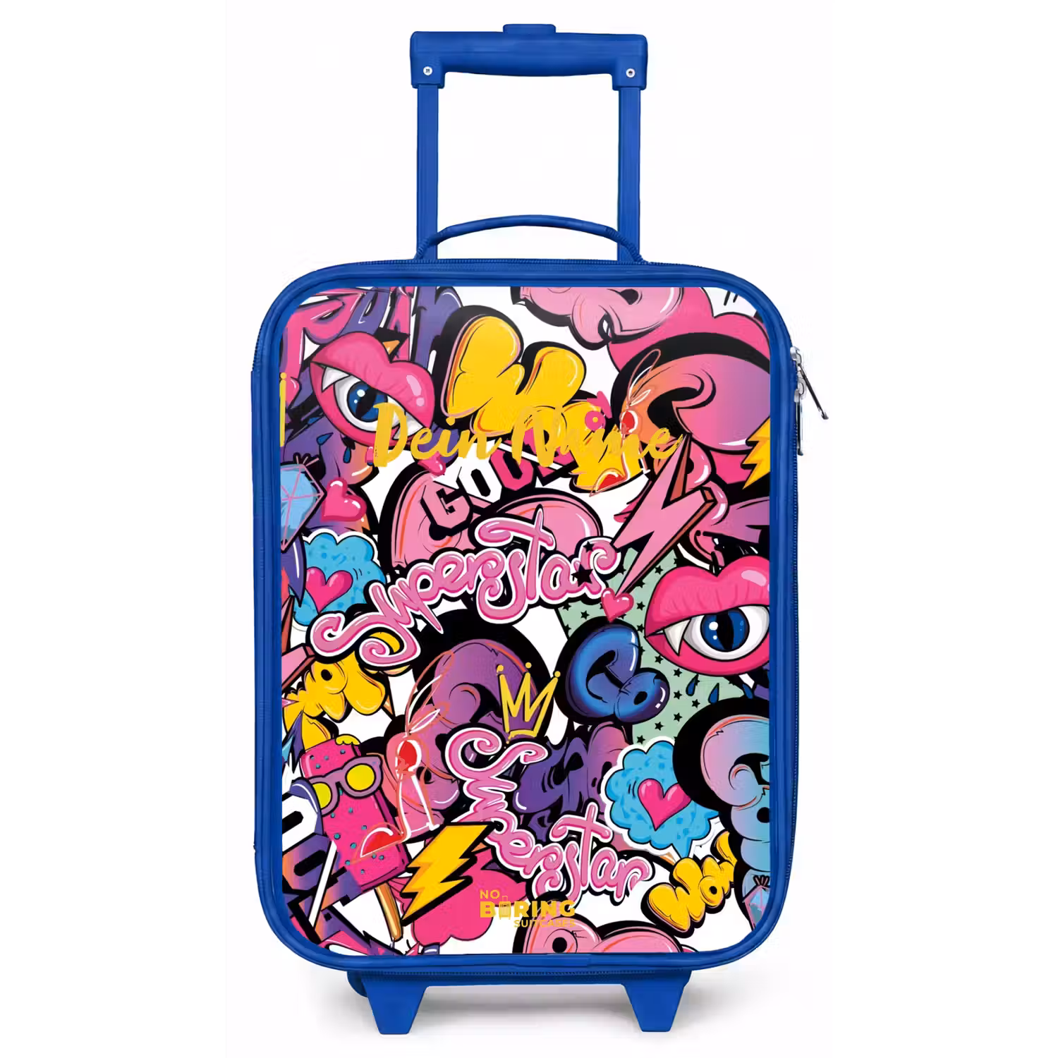 Girly graffiti Kinderkoffer - Blauw klein -zz3dotto