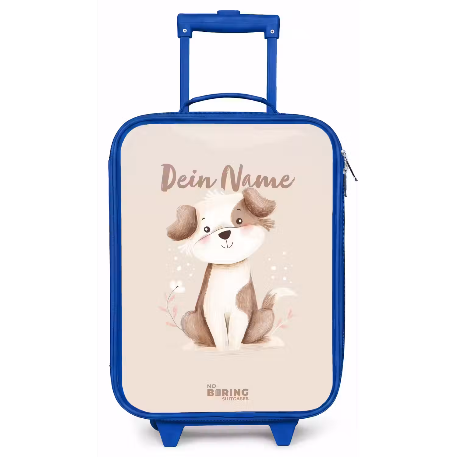 Hond in de kleuren bruin en beige Kinderkoffer - Blauw klein -zz3dotto