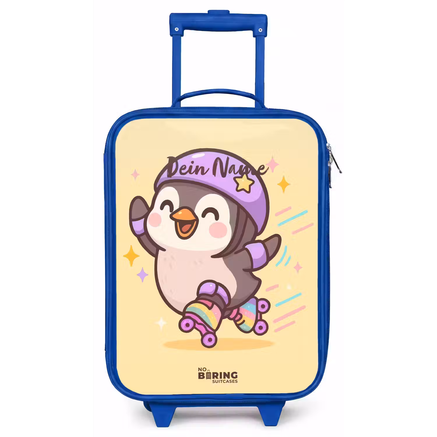 Kawai - Pinguin - Rolschaatsen Kinderkoffer - Blauw klein -zz3dotto