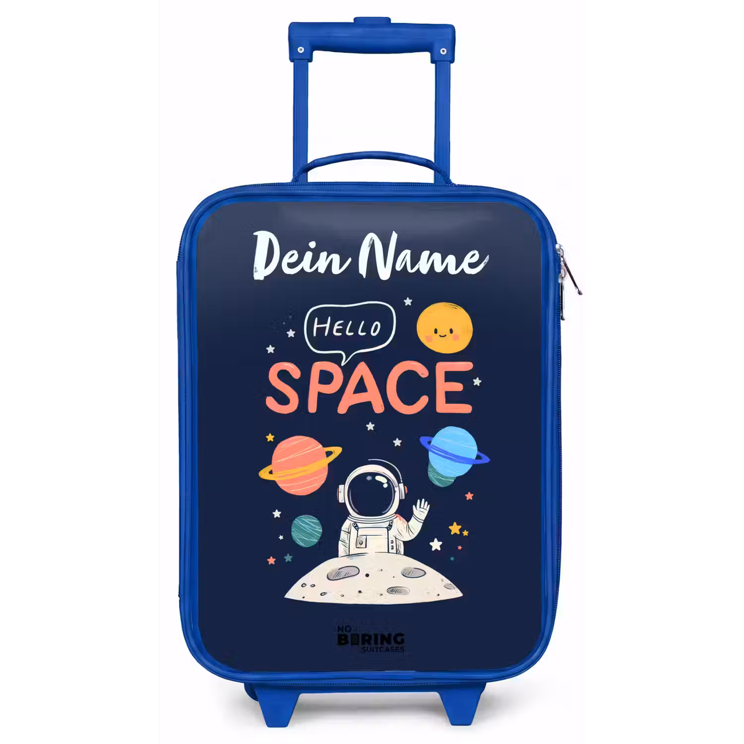 Astronaut - Quote - Planeten - Sterren Kinderkoffer - Blauw klein -zz3dotto