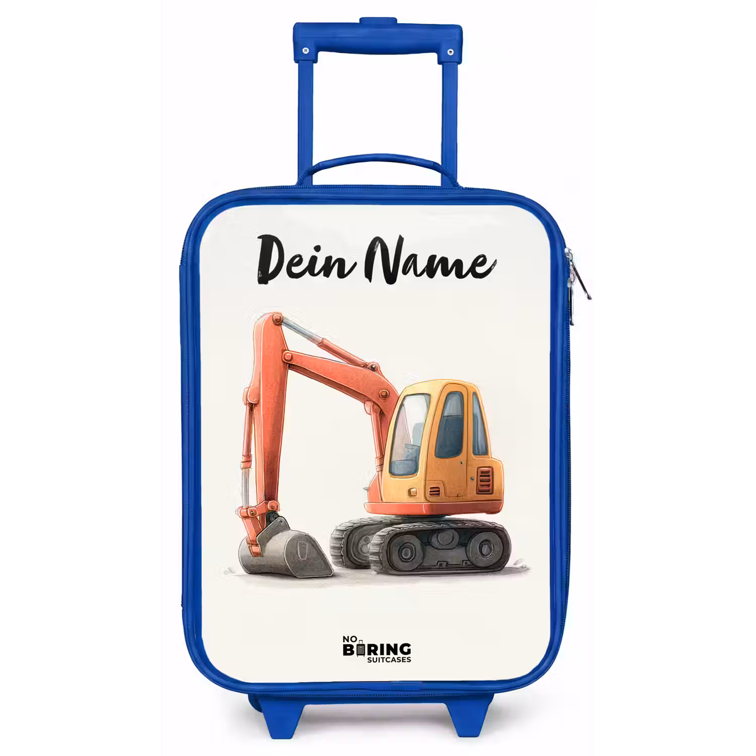 Graafmachine - Getekend - Oranje Kinderkoffer - Blauw klein -zz3dotto