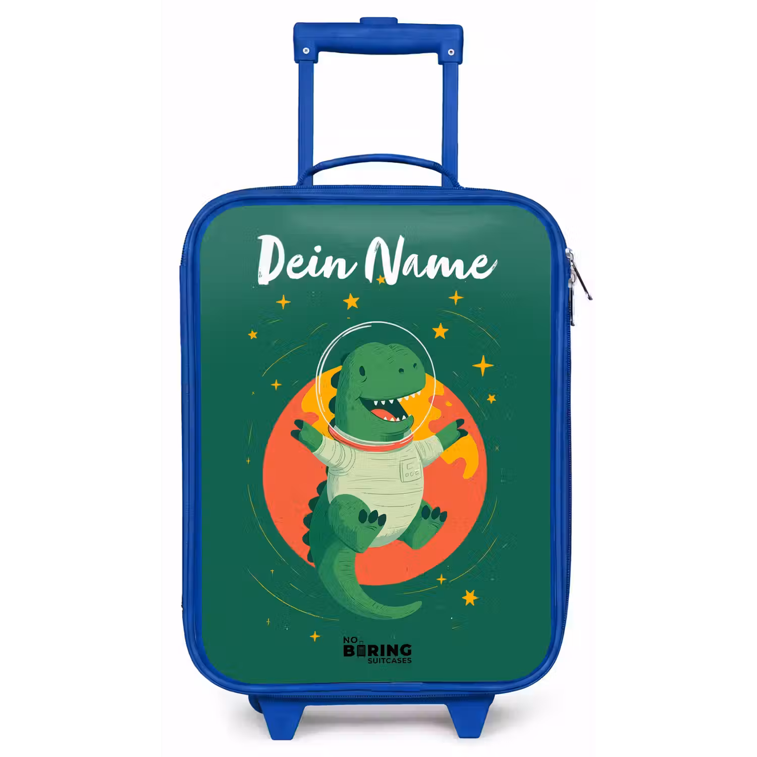 Dino - Planeet - Sterren - Groen Kinderkoffer - Blauw klein -zz3dotto