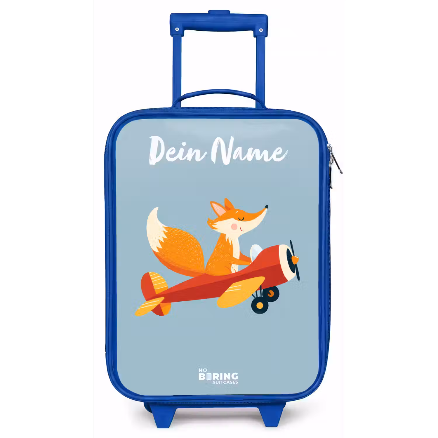 Vos - Vliegtuig - Vliegen Kinderkoffer - Blauw klein -zz3dotto