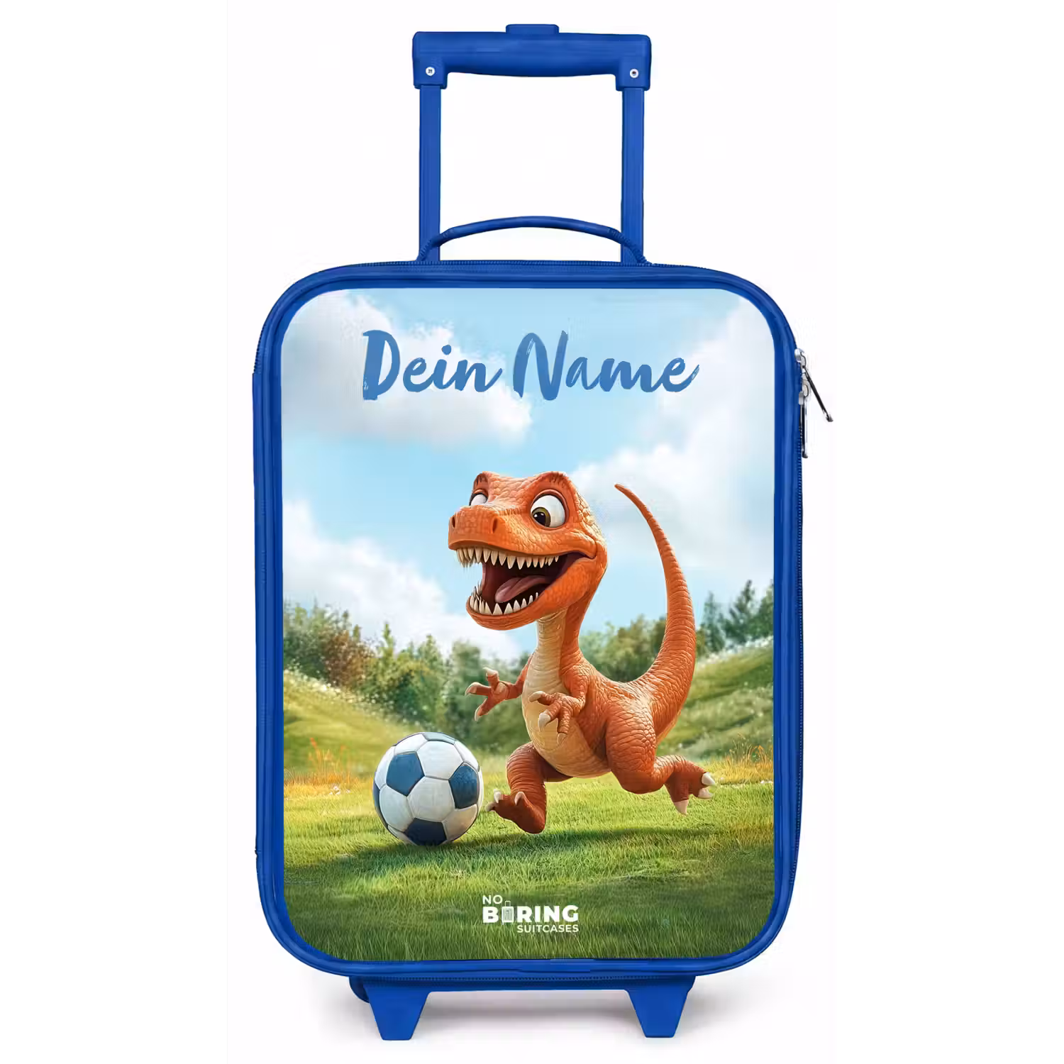 Voetbal - Dino - Sport Kinderkoffer - Blauw klein -zz3dotto