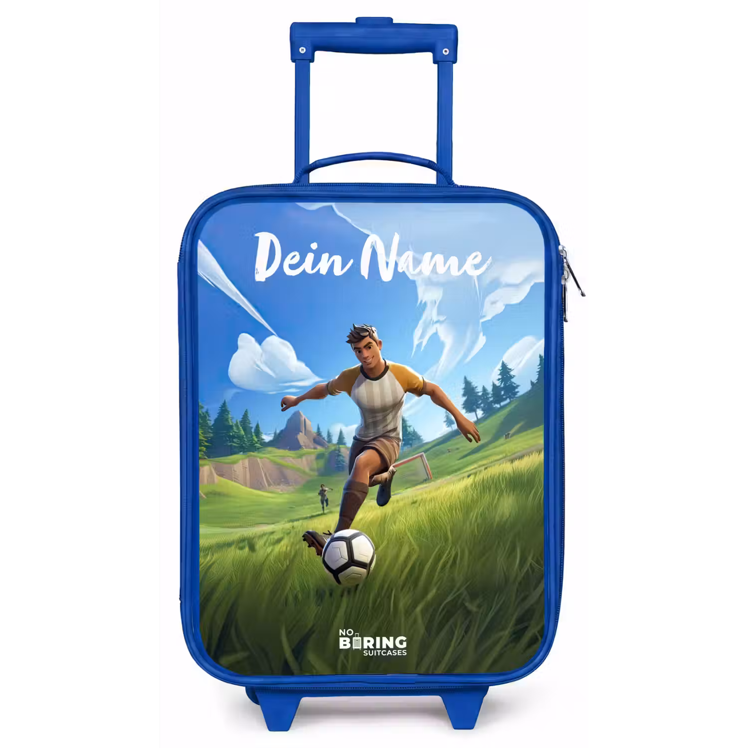 Voetballer - Gras - Goal - Kleurrijk Kinderkoffer - Blauw klein -zz3dotto