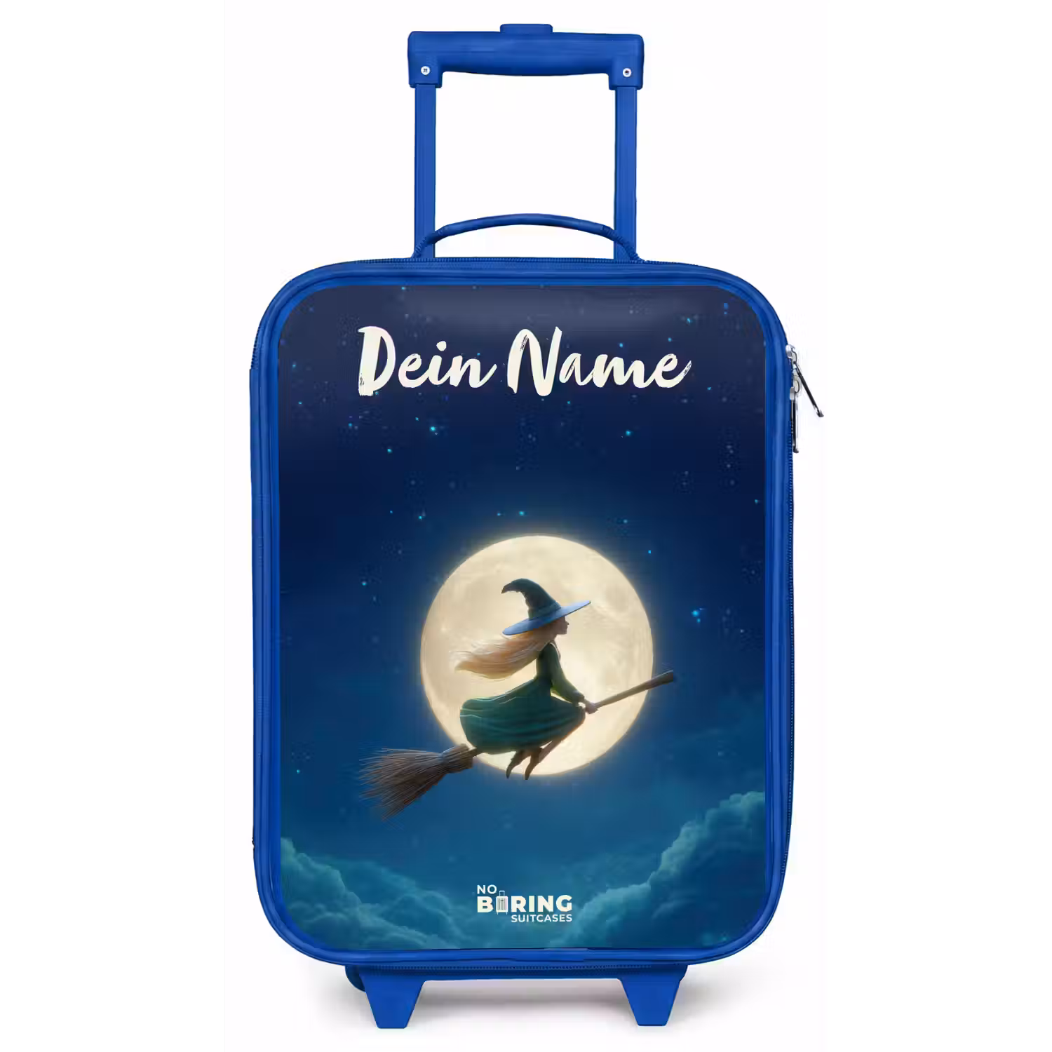 Heks in Maanlichtvlucht Kinderkoffer - Blauw klein -zz3dotto