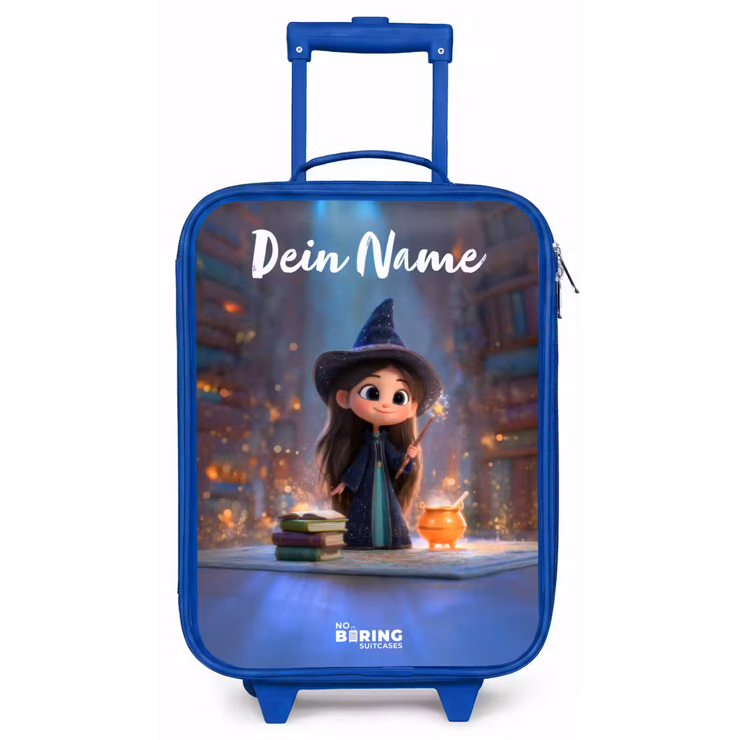 Kleine tovernares in bibliotheek Kinderkoffer - Blauw klein -zz3dotto