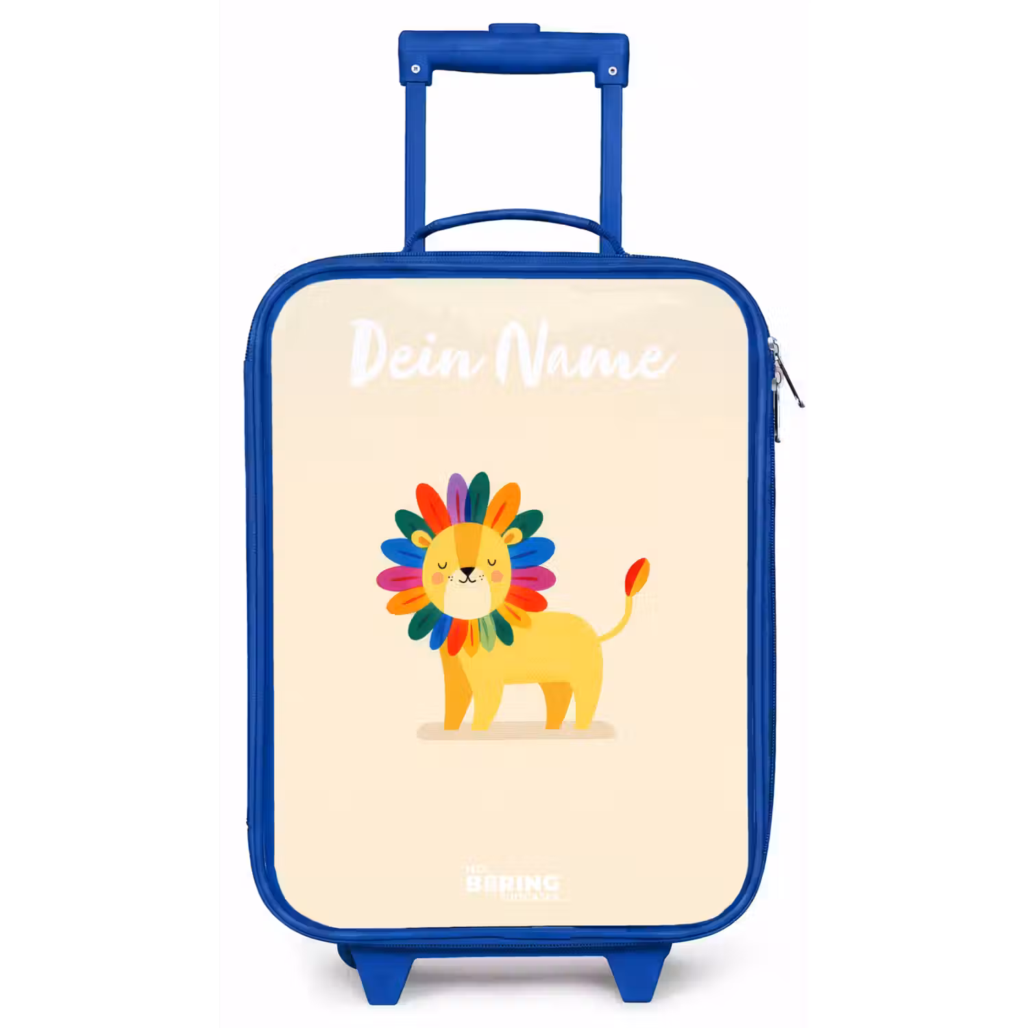Leeuw - Manen - Kleurrijk Kinderkoffer - Blauw klein -zz3dotto