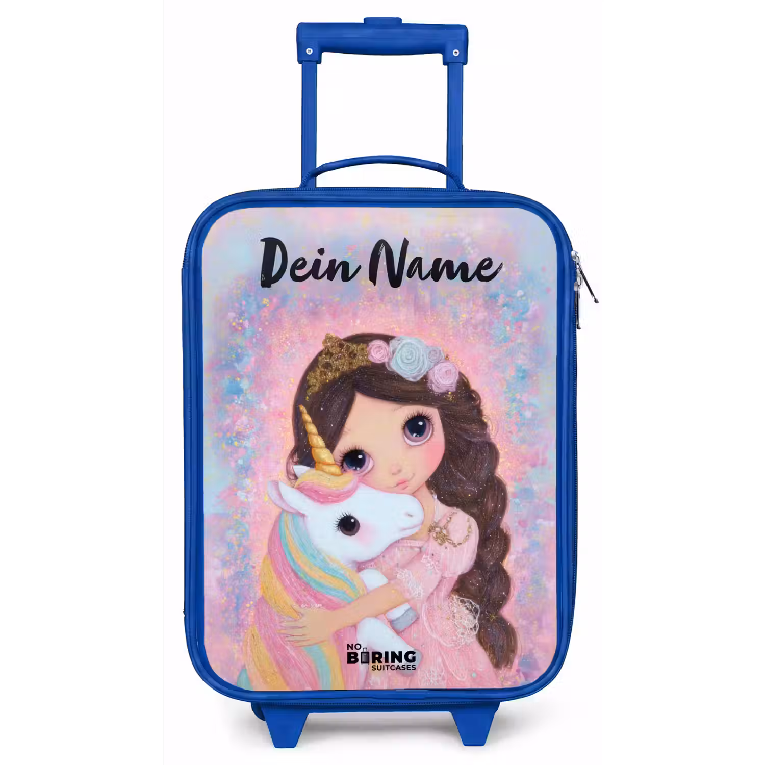 Meisje - Eenhoorn - Glitter Kinderkoffer - Blauw klein -zz3dotto