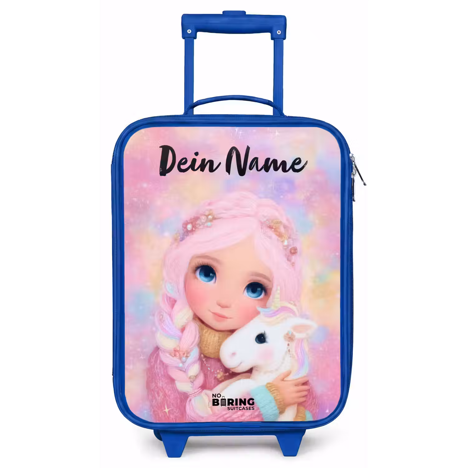 Meisje - Eenhoorn - Roze Kinderkoffer - Blauw klein -zz3dotto