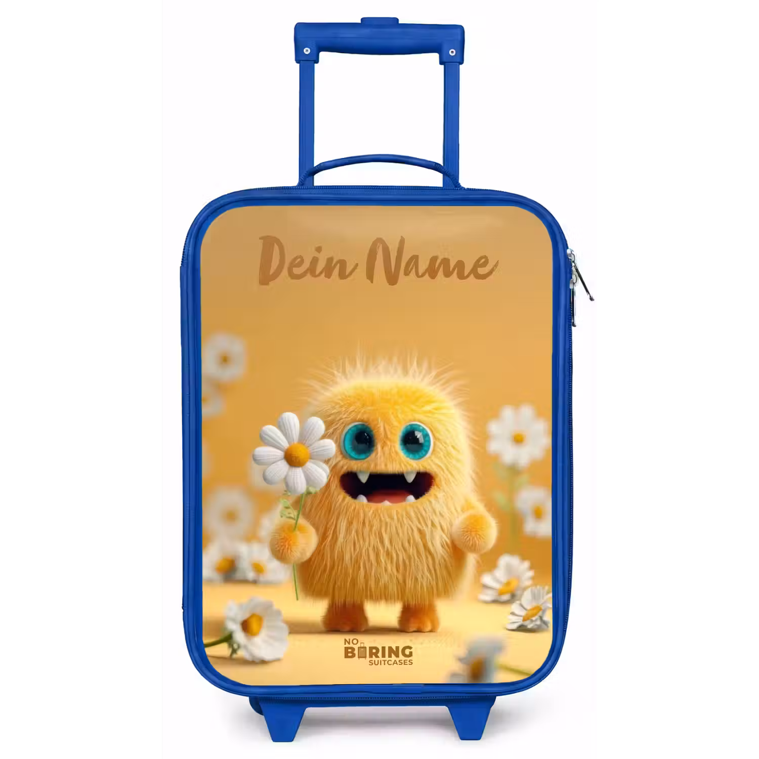 Monster - Wezen - Bloem - Geel Kinderkoffer - Blauw klein -zz3dotto