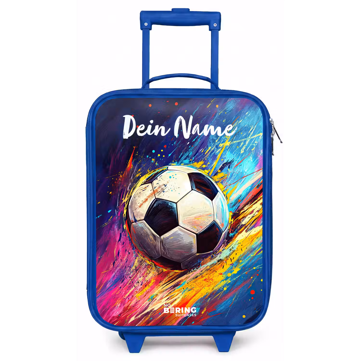 Neon - Voetbal - Kleurrijk Kinderkoffer - Blauw klein -zz3dotto