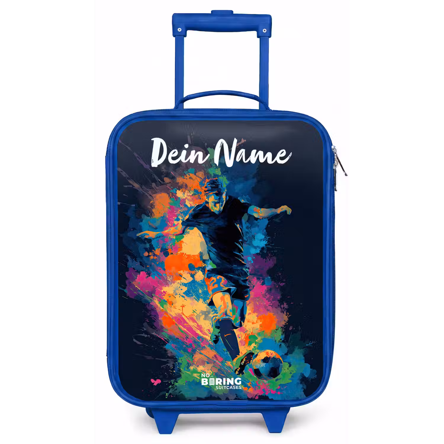 Neon - Voetballer - Kleurrijk Kinderkoffer - Blauw klein -zz3dotto