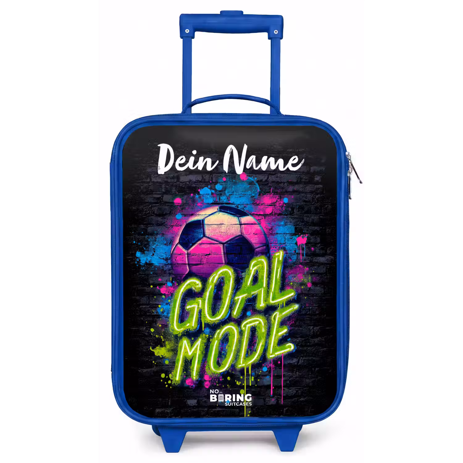 Neon - Graffiti - Voetbal - Kleurrijk Kinderkoffer - Blauw klein -zz3dotto