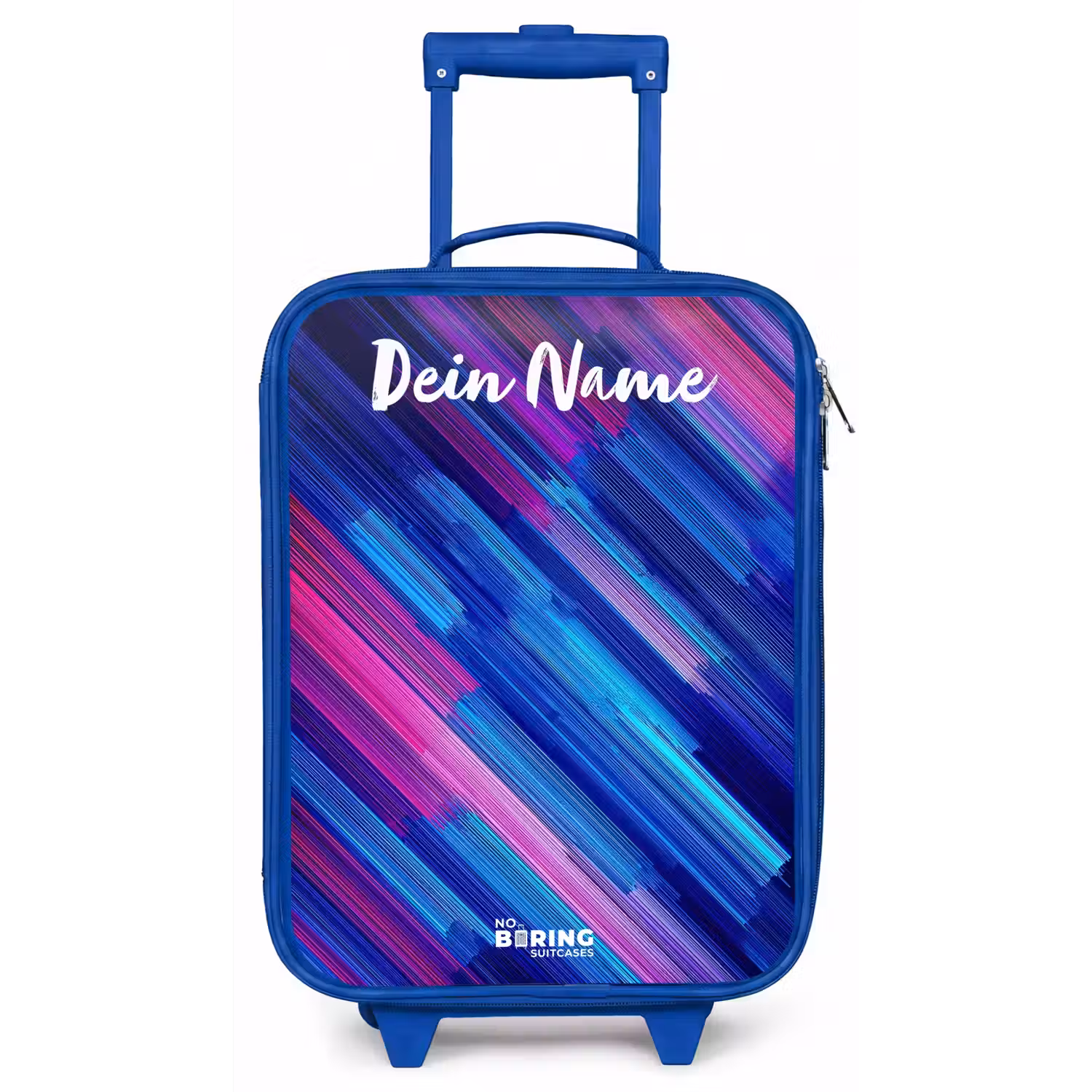 Neon - Strepen - Abstract - Blauw - Roze Kinderkoffer - Blauw klein -zz3dotto