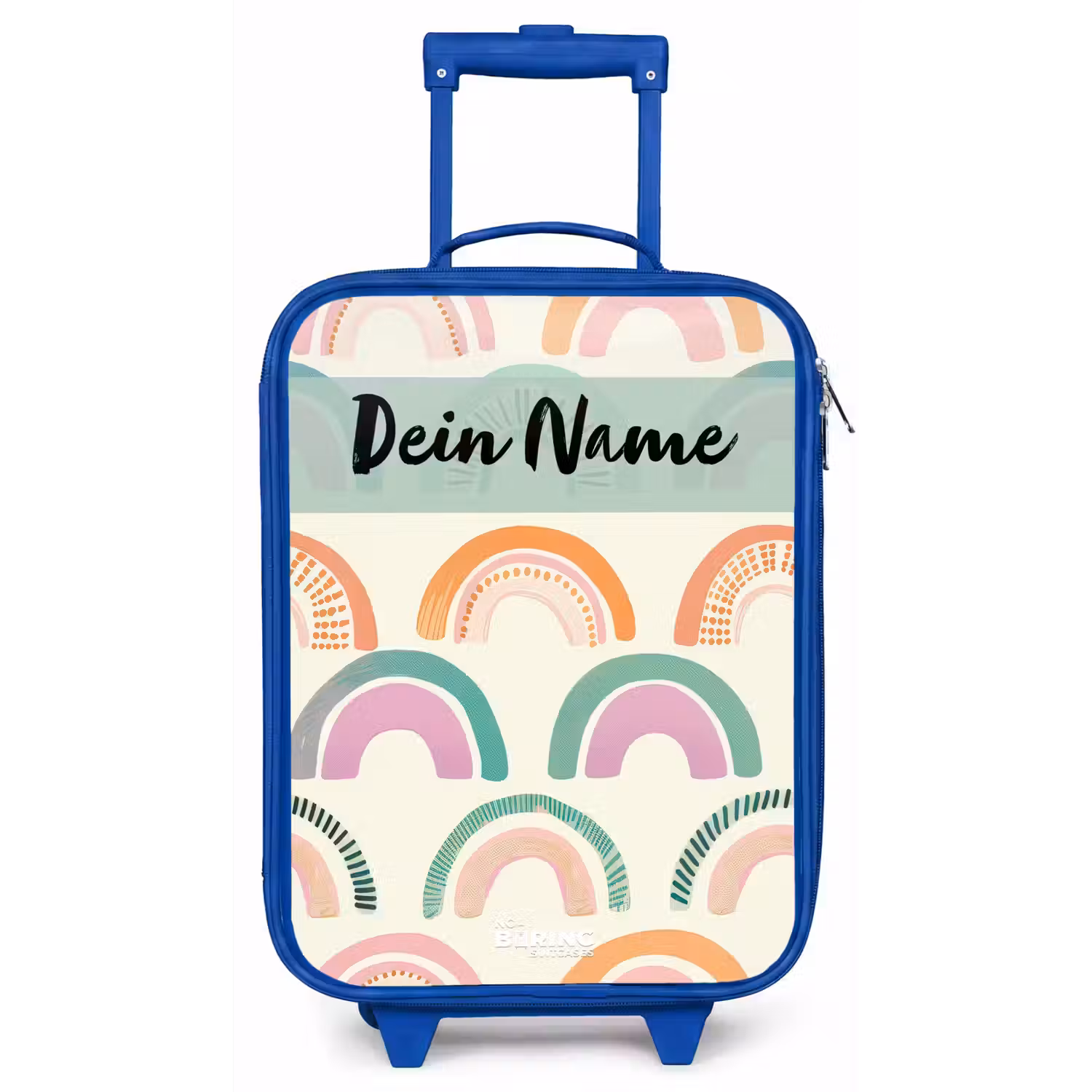 Regenboog - Pastel - Patroon Kinderkoffer - Blauw klein -zz3dotto