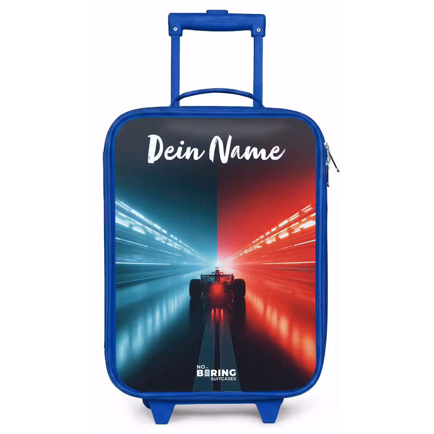Raceauto - Verlichting - Neon - Rood Kinderkoffer - Blauw klein -zz3dotto