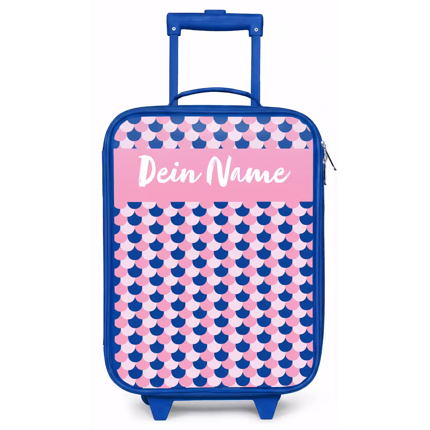 Schubben - Patroon - Blauw - Roze Kinderkoffer - Blauw klein -zz3dotto