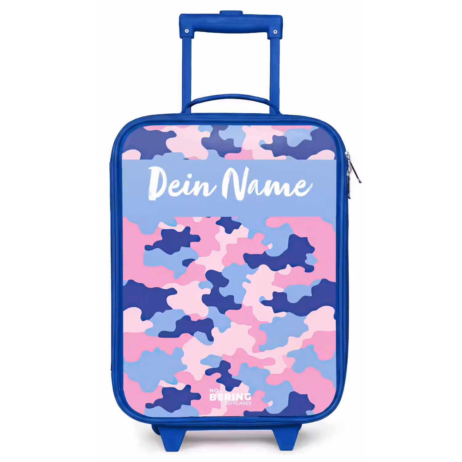 Camouflage - Roze - Blauw Kinderkoffer - Blauw klein -zz3dotto