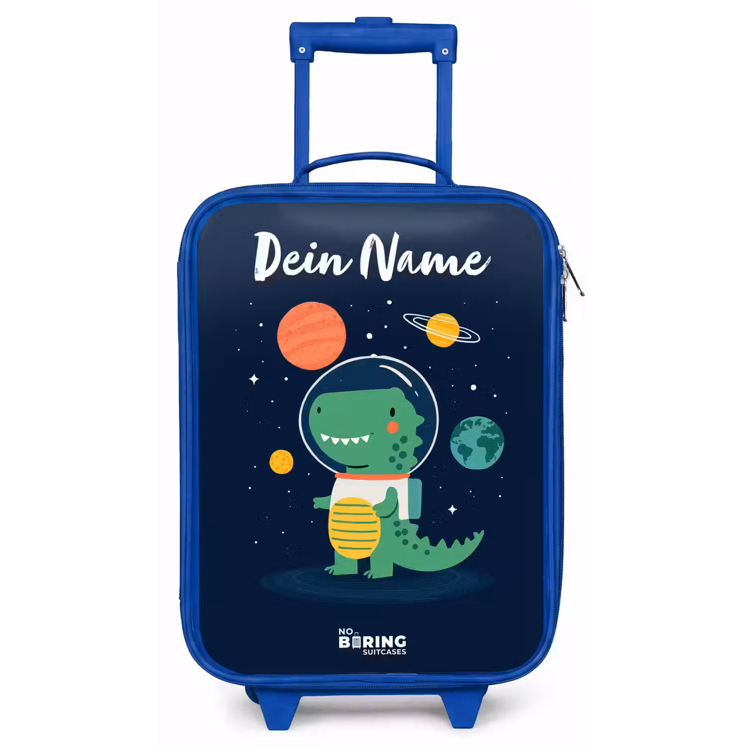 Ruimte - Dino - Planeten - Sterren Kinderkoffer - Blauw klein -zz3dotto
