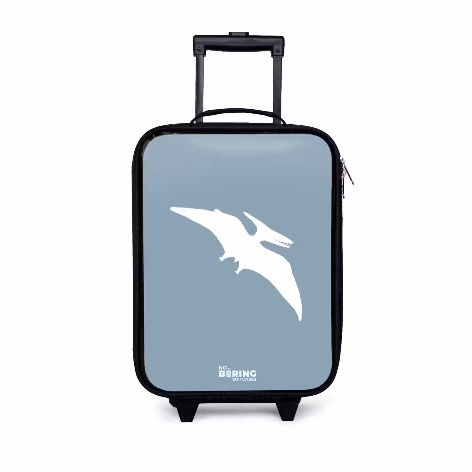 Blauw met Pteranodon dino Kinderkoffer - Zwart klein -3d