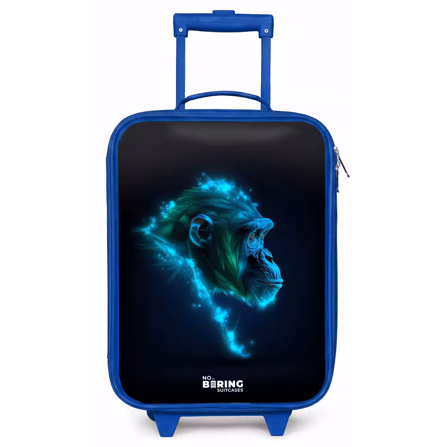Neon silhouet van een chimpansee Kinderkoffer - Blauw klein -zz3dotto
