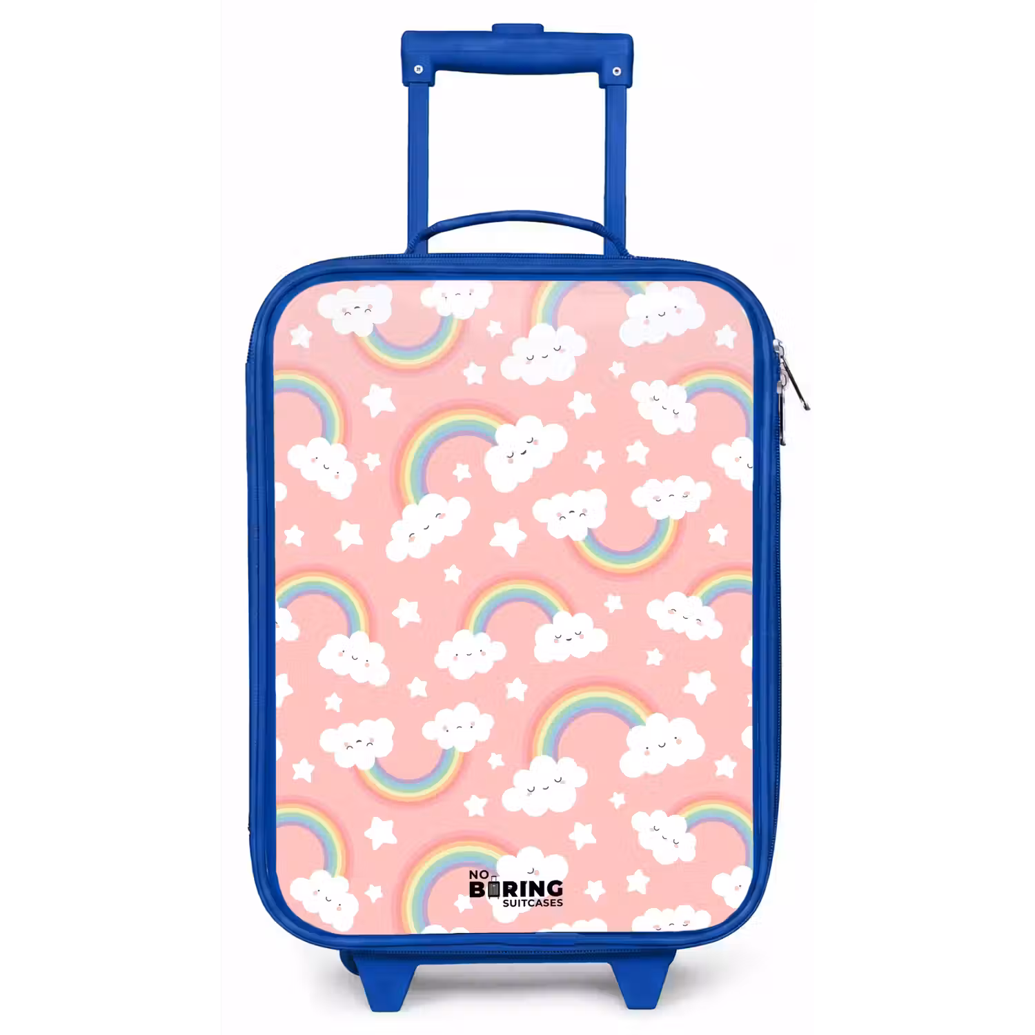 Roze met regenboog patroon Kinderkoffer - Blauw klein -zz3dotto