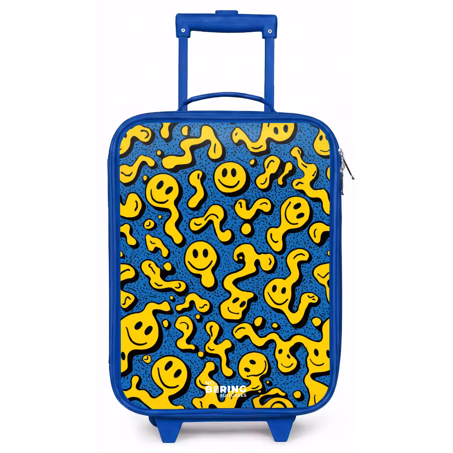 Smiley - Blauw - Geel Kinderkoffer - Blauw klein -zz3dotto