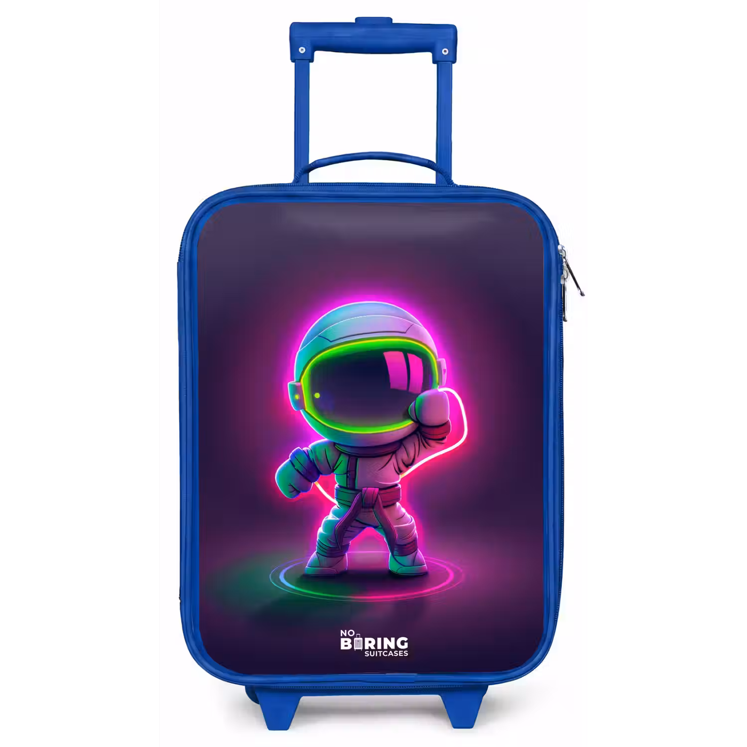 Space karate neon Kinderkoffer - Blauw klein -zz3dotto