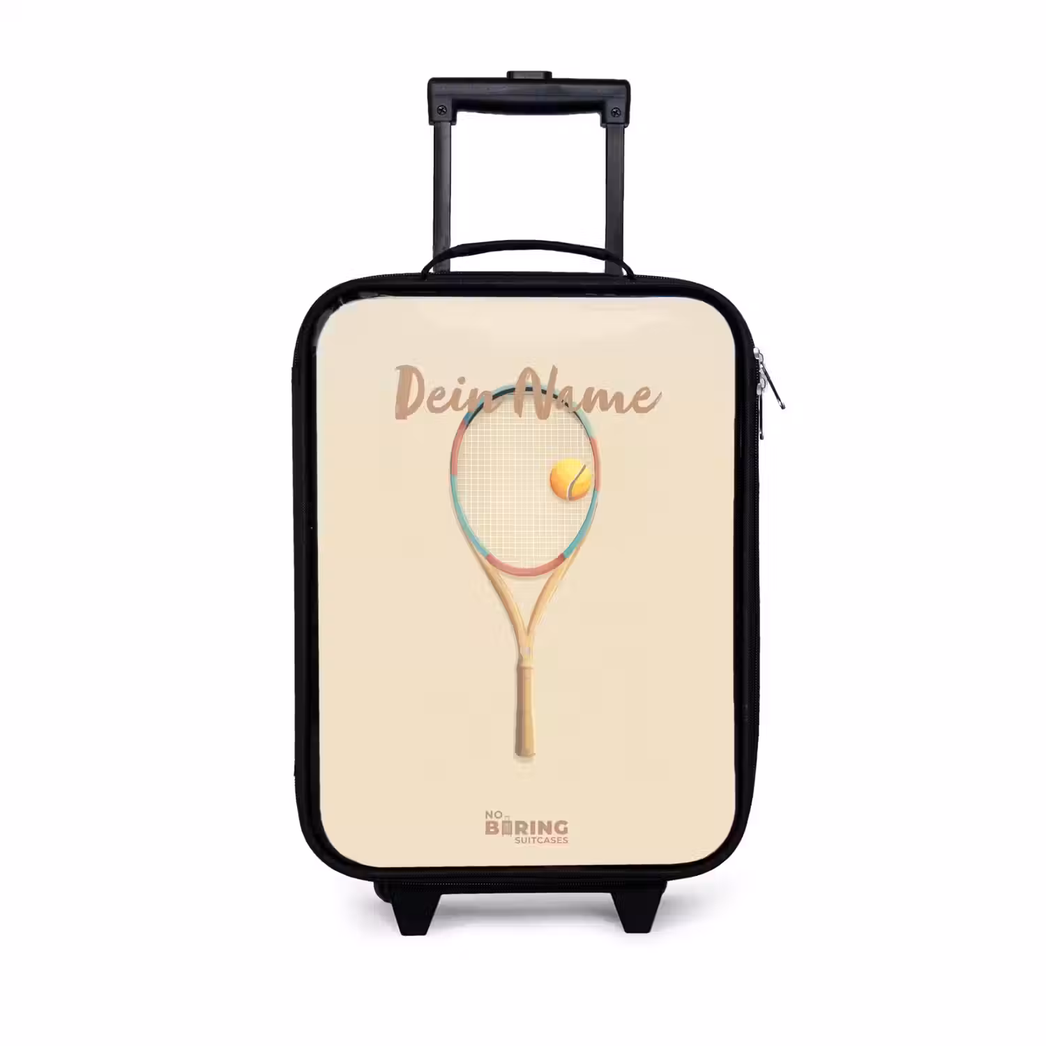 Een tennisracket in beige tinten Kinderkoffer - Zwart klein -3d