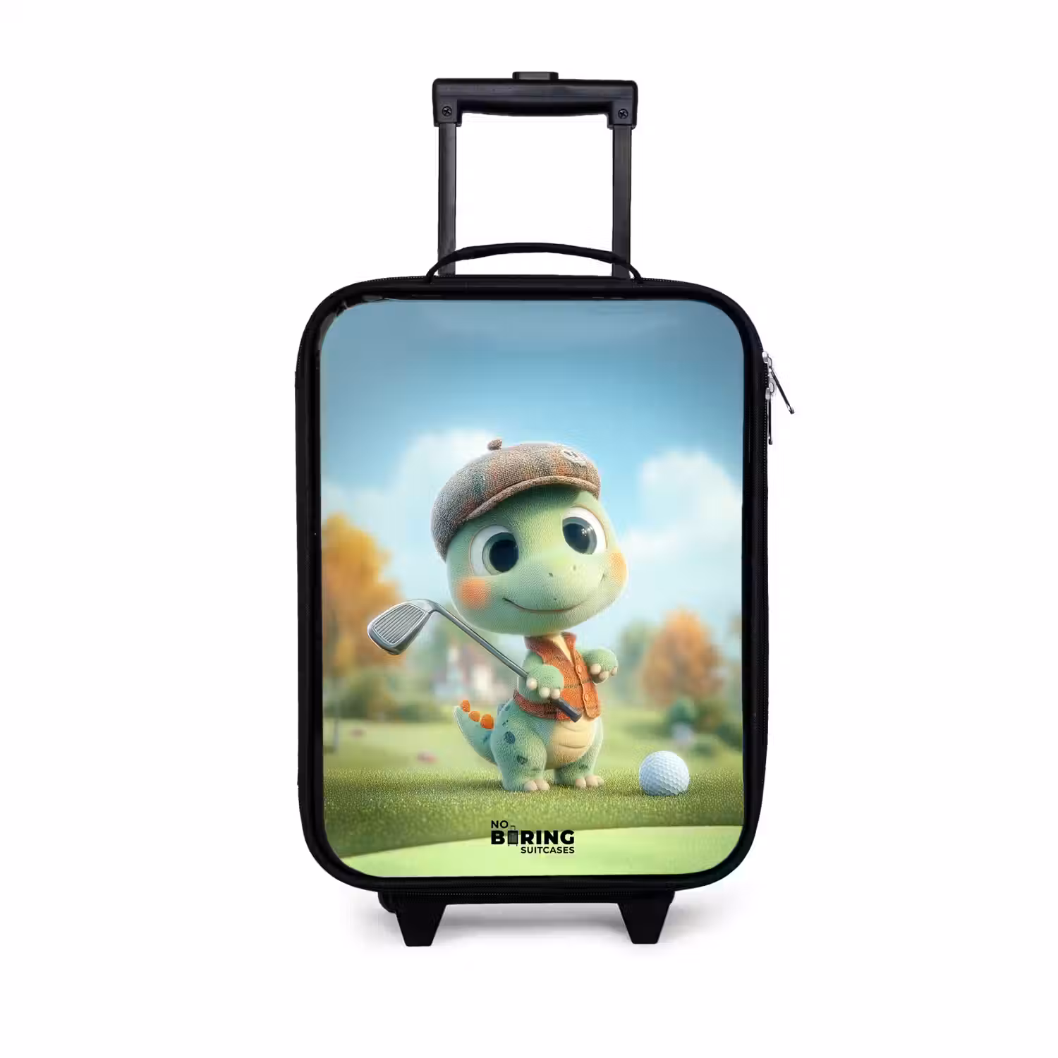 Golf - Dino - Groen Kinderkoffer - Zwart klein -3d