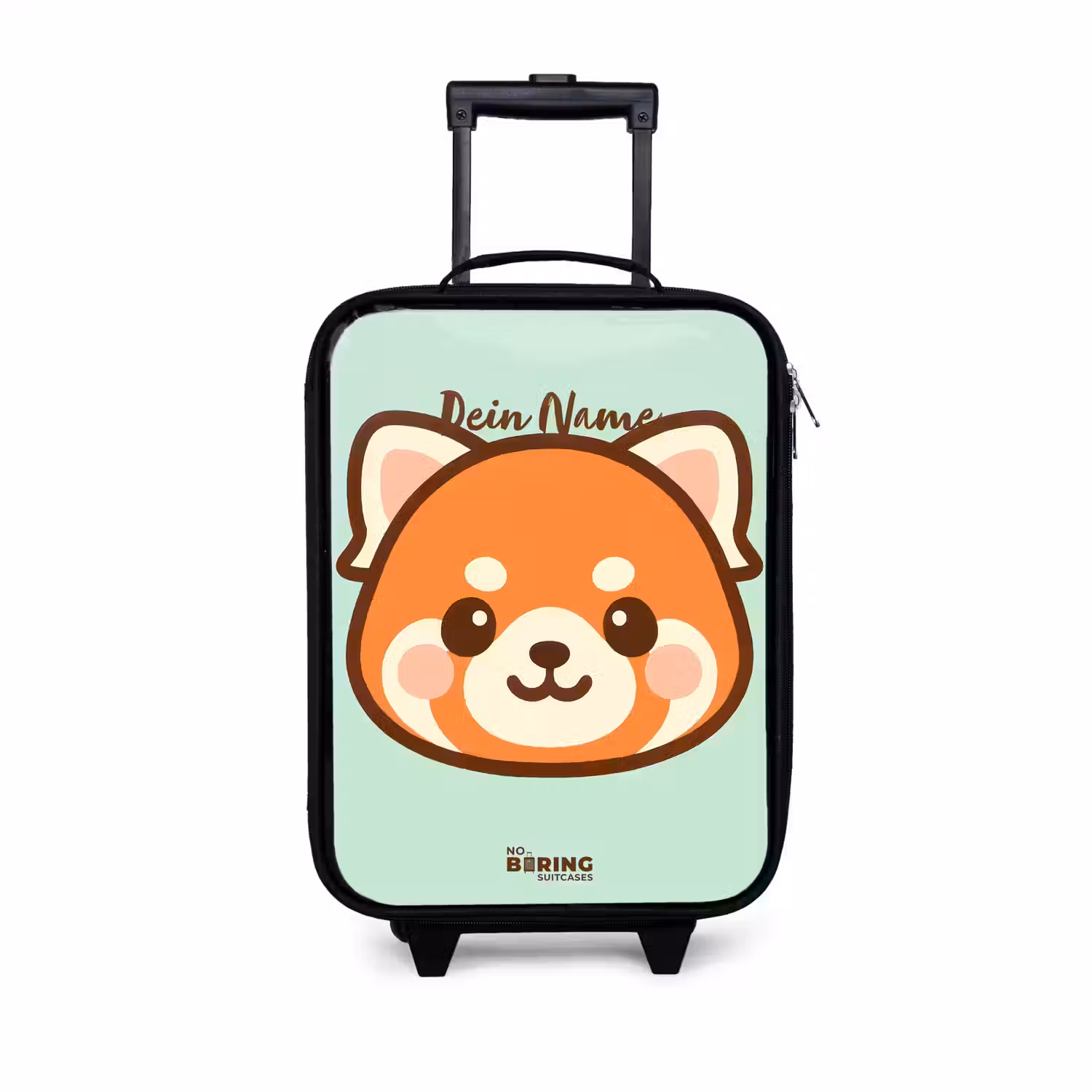 Kawai - Rode panda - Groen Kinderkoffer - Zwart klein -3d