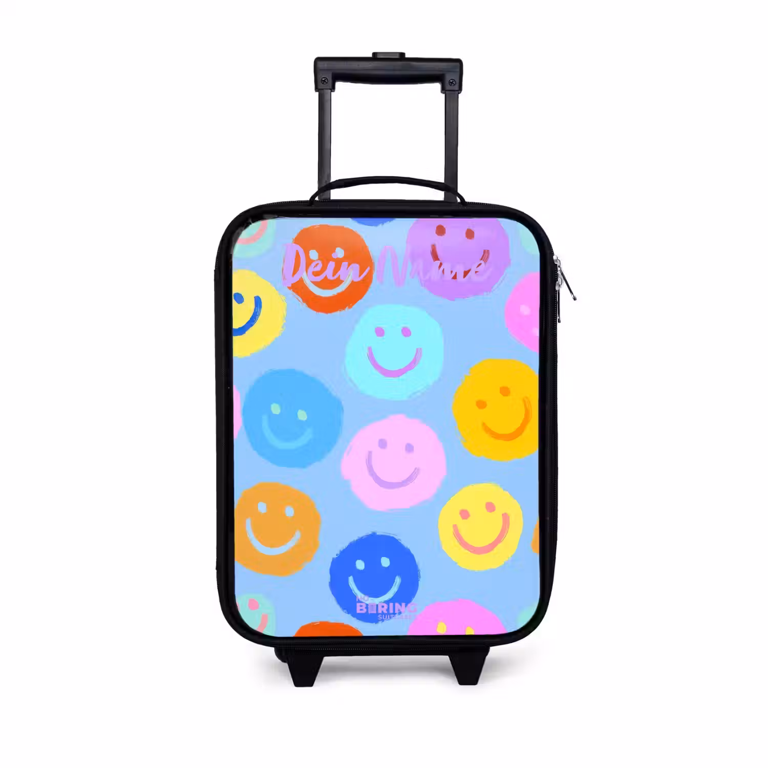 Vrolijk patroon van smileys Kinderkoffer - Zwart klein -3d