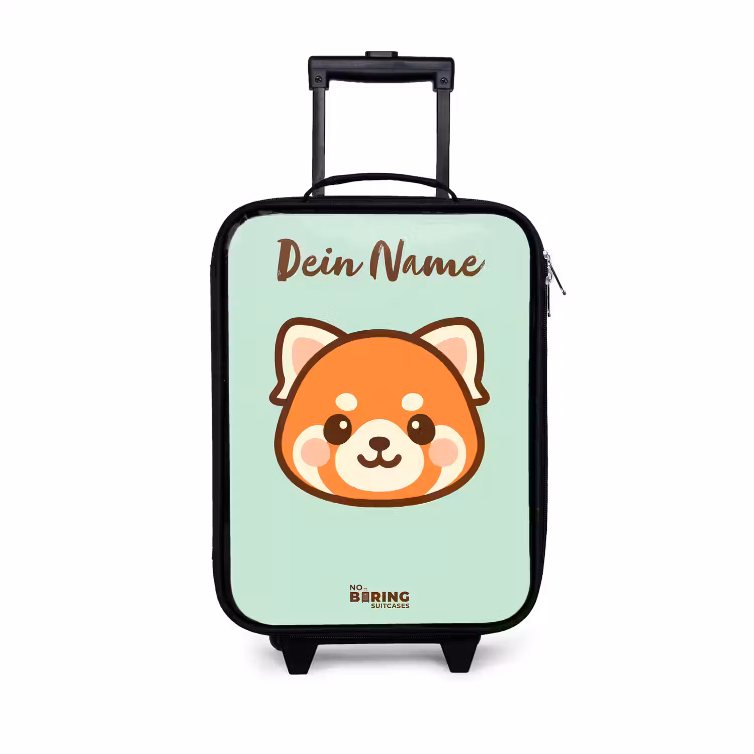 Kawai - Rode panda - Groen Kinderkoffer - Zwart klein -3d