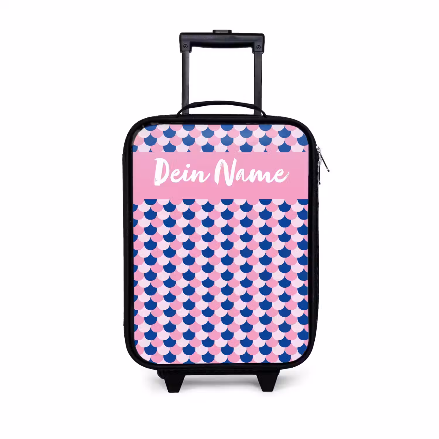 Schubben - Patroon - Blauw - Roze Kinderkoffer - Zwart klein -3d