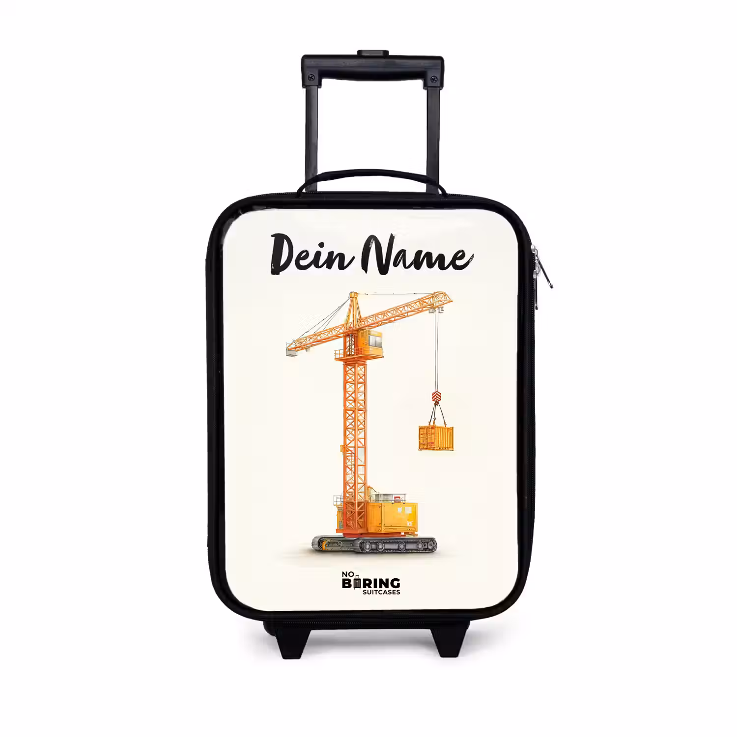 Torenkraan - Getekend - Oranje Kinderkoffer - Zwart klein -3d