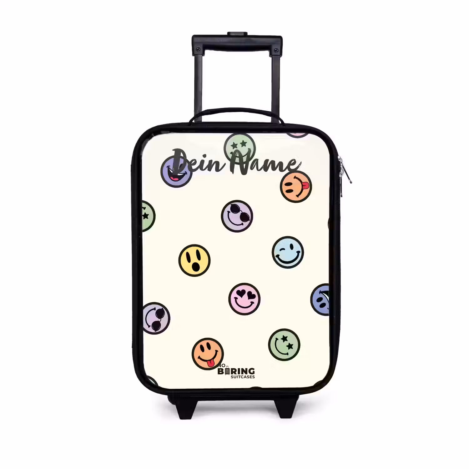 Speelse smiley-mix Kinderkoffer - Zwart klein -3d